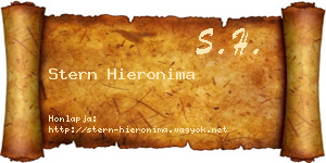Stern Hieronima névjegykártya